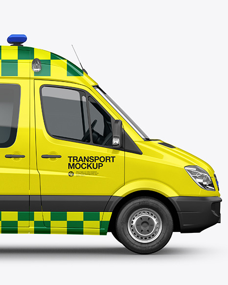 Van Ambulance Mockup - Side View