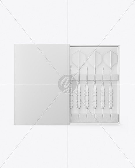 Paper Box with Glossy Darts Mockup