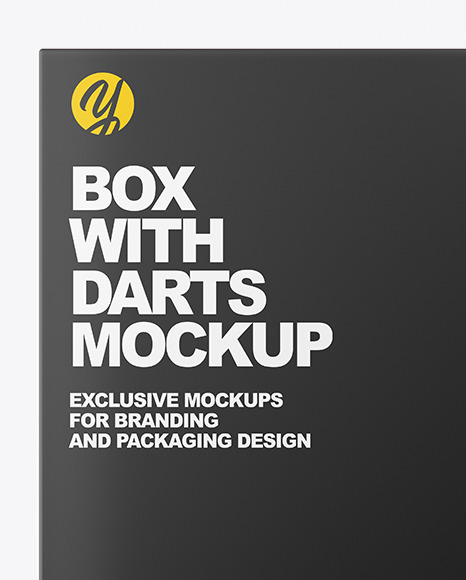 Paper Box with Glossy Darts Mockup