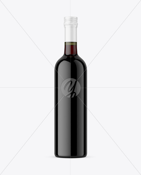 Green Glass Red Wine Bottle Mockup