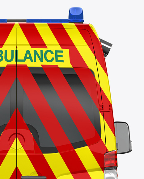 Van Ambulance Mockup - Back View