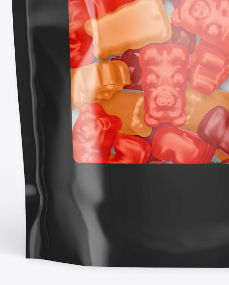 Stand-up Pouch with Gummies Mockup