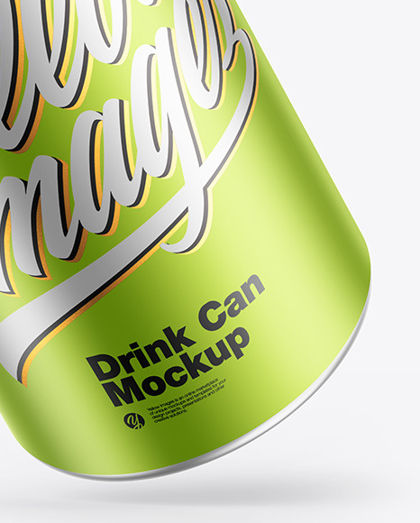 Matte Metallic Drink Can Mockup