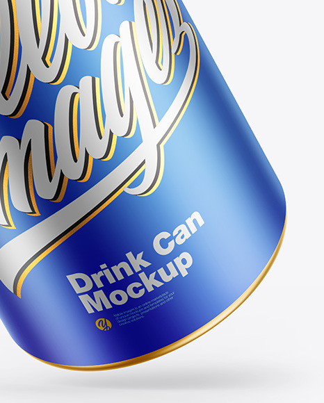 Matte Metallic Drink Can Mockup