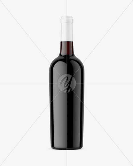 Dark Glass Red Wine Bottle Mockup