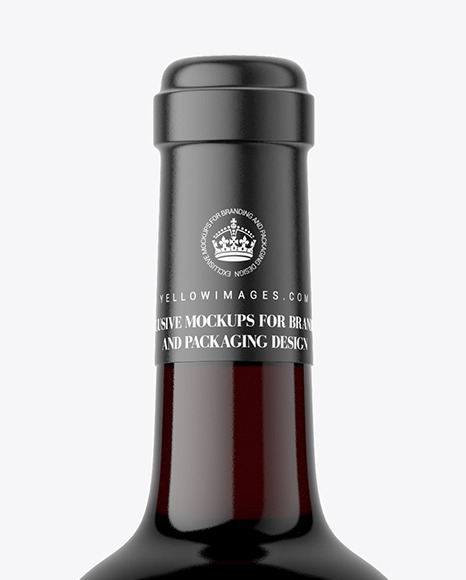 Dark Glass Red Wine Bottle Mockup