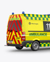 Van Ambulance Mockup - Back Half Side View