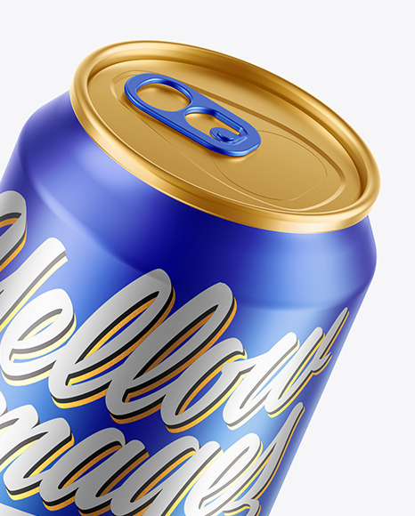 Matte Metallic Drink Can Mockup