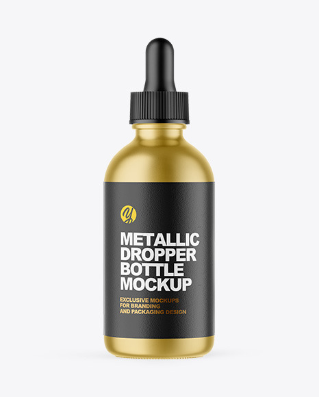 Matte Metallic Dropper Bottle Mockup