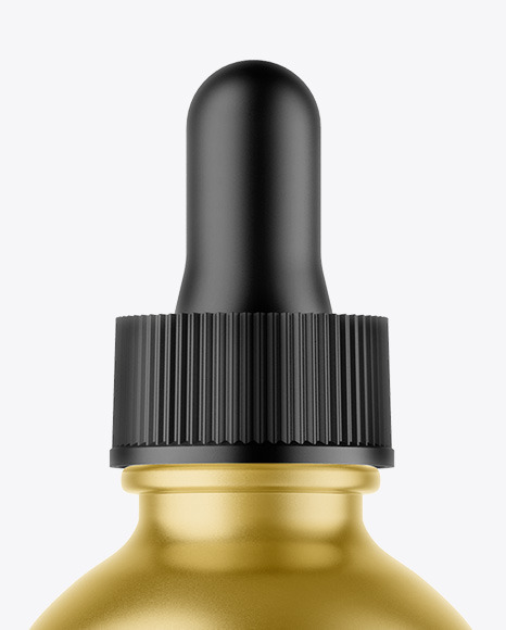 Matte Metallic Dropper Bottle Mockup