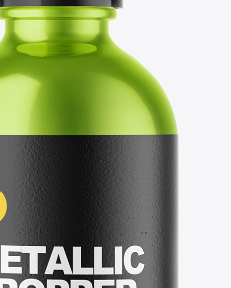 Glossy Metallic Dropper Bottle Mockup