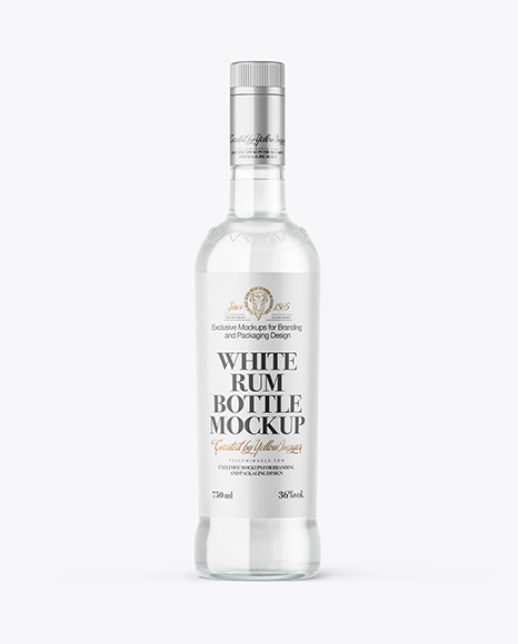 Clear Glass White Rum Bottle Mockup