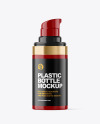 Glossy Cosmetic Bottle with Pump Mockup