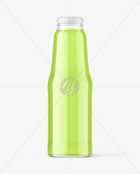 Clear Glass Juice Bottle Mockup