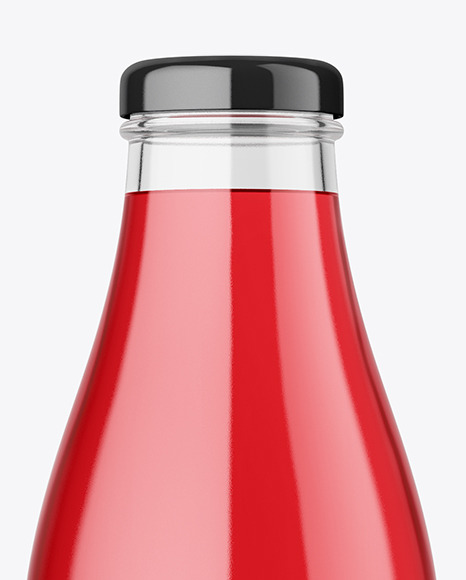 Clear Glass Juice Bottle Mockup