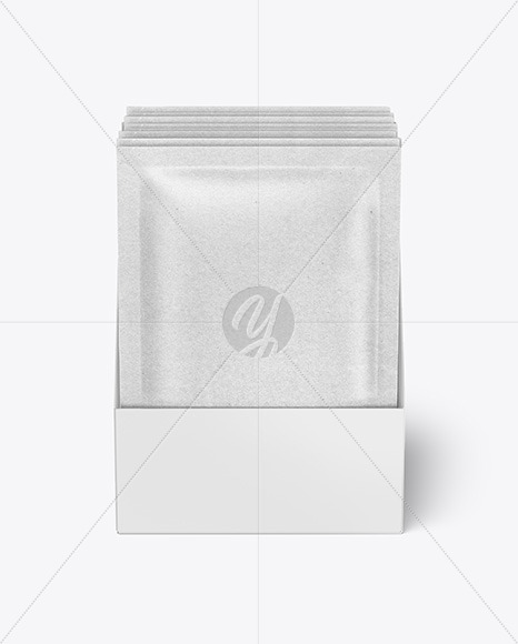 Box with Kraft Paper Sachets Mockup