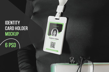 Identity Card Holder Mockup - Id card