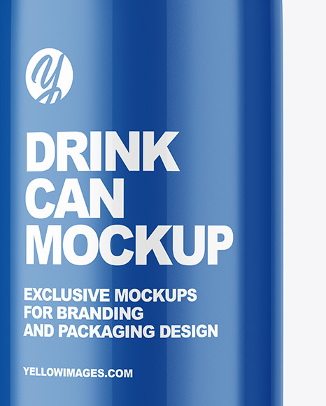 Aluminium Can With Glossy Finish Mockup