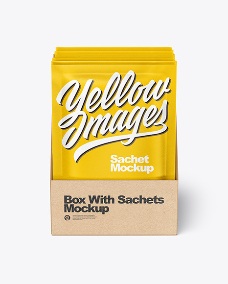 Box with Paper Sachets Mockup