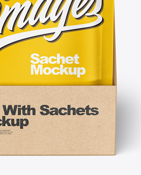 Box with Paper Sachets Mockup