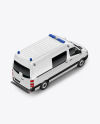 Van Ambulance Mockup - Half Side View (High-Angle Shot)