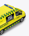 Van Ambulance Mockup - Half Side View (High-Angle Shot)