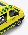 Van Ambulance Mockup - Half Side View (High-Angle Shot)