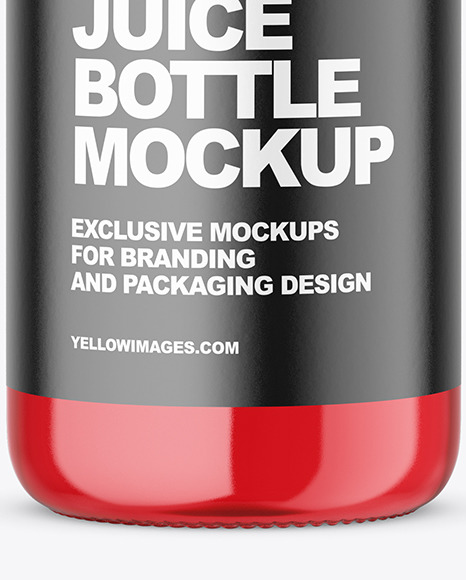 Clear Glass Juice Bottle Mockup