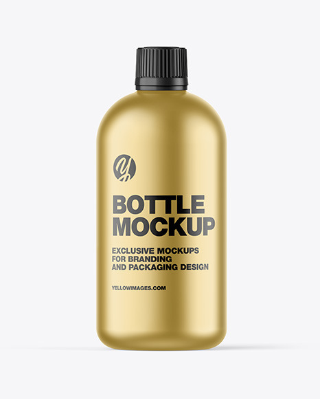 Matte Metallic Bottle Mockup