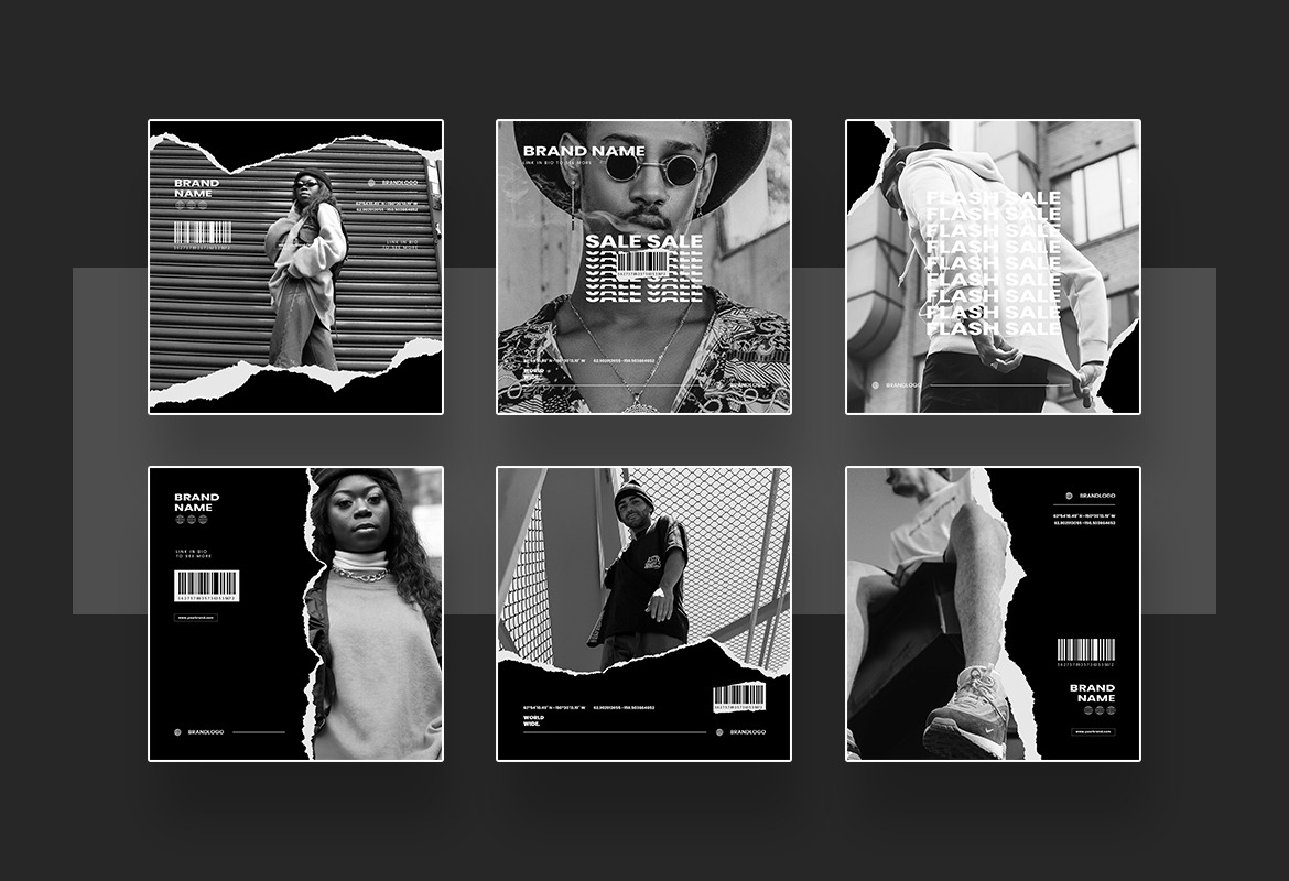 Urban Monochrome Instagram Post and Story Template Urban Monochrome Instagram Post and Story Template