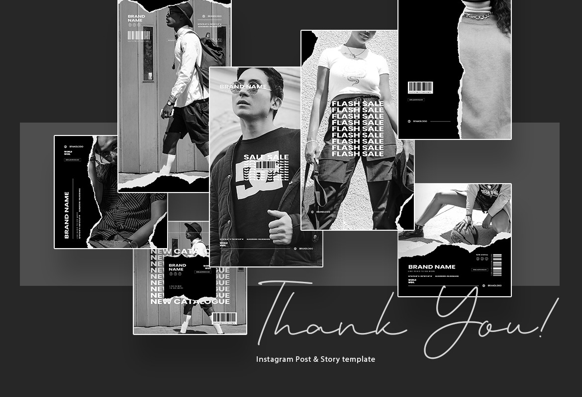 Urban Monochrome Instagram Post and Story Template Urban Monochrome Instagram Post and Story Template