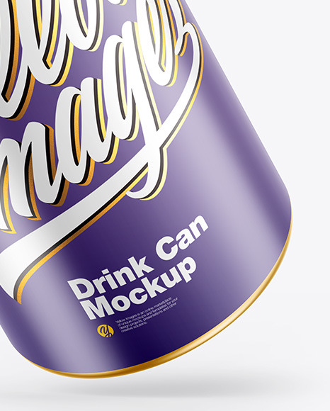 Metallic Drink Can w/ Glossy Finish Mockup