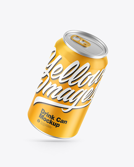 Metallic Drink Can w/ Glossy Finish Mockup