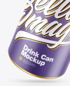 Metallic Drink Can w/ Glossy Finish Mockup