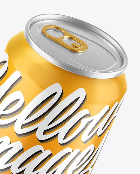 Metallic Drink Can w/ Glossy Finish Mockup