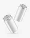 Two Metallic Drink Cans w/ Glossy Finish Mockup