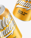 Two Metallic Drink Cans w/ Glossy Finish Mockup