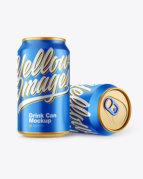 Matte Metallic Drink Cans Mockup