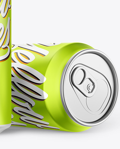 Matte Metallic Drink Cans Mockup