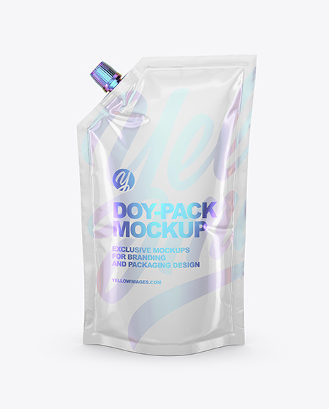 Glossy Doy-Pack Mockup - Front View