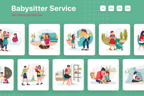 M147_Babysitter Service Illustration - Mom care