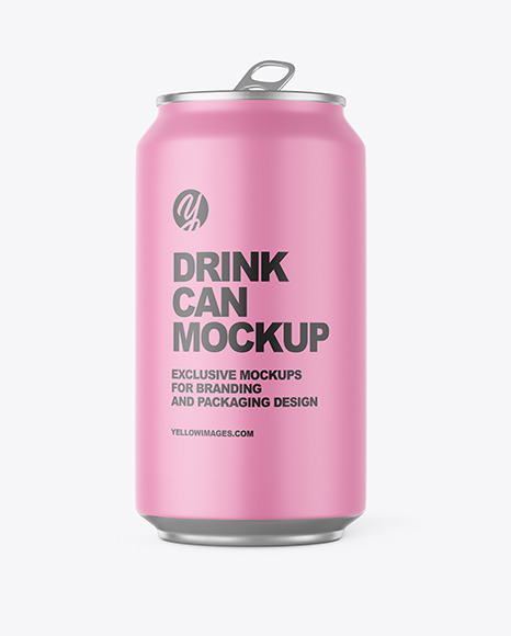 Aluminium Can With Matte Finish Mockup