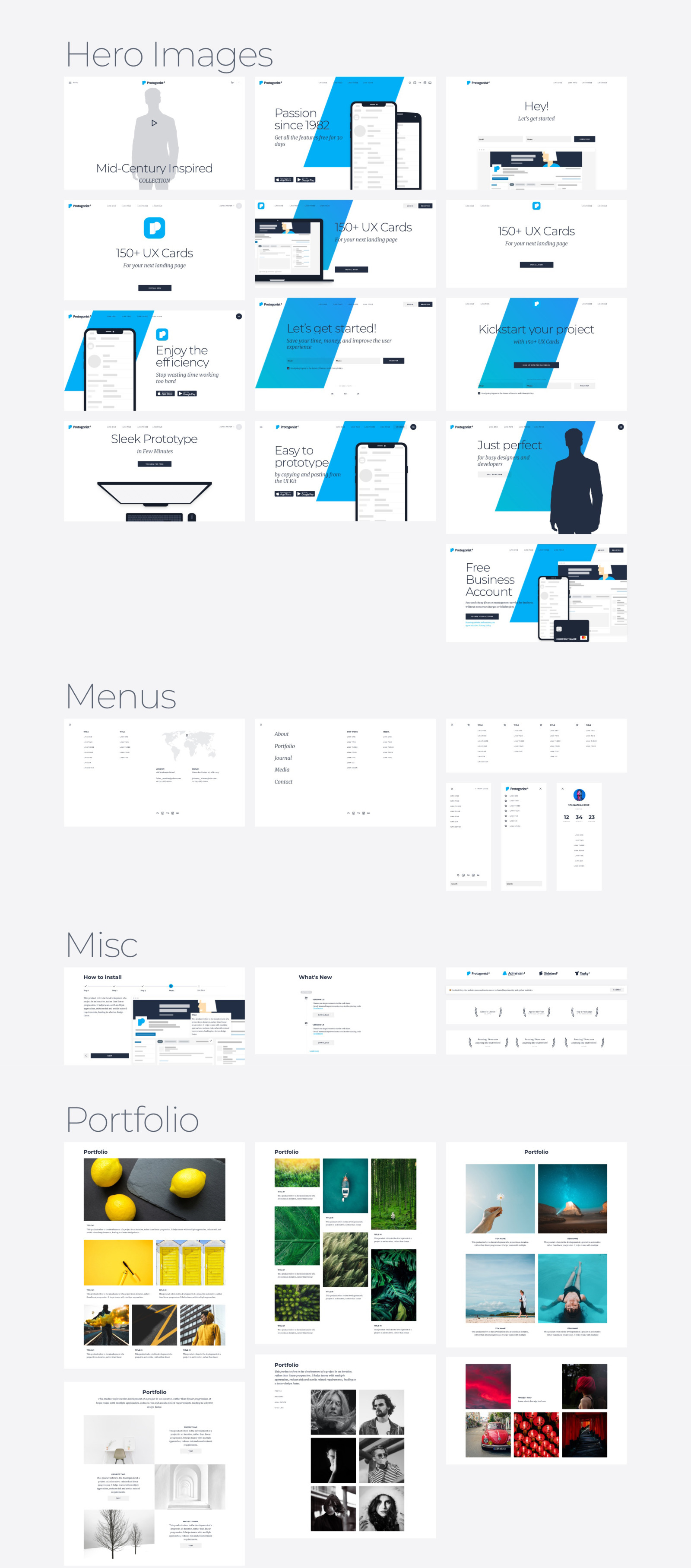 Protogonist 4 | Ultimate UI Kit for Landing Pages