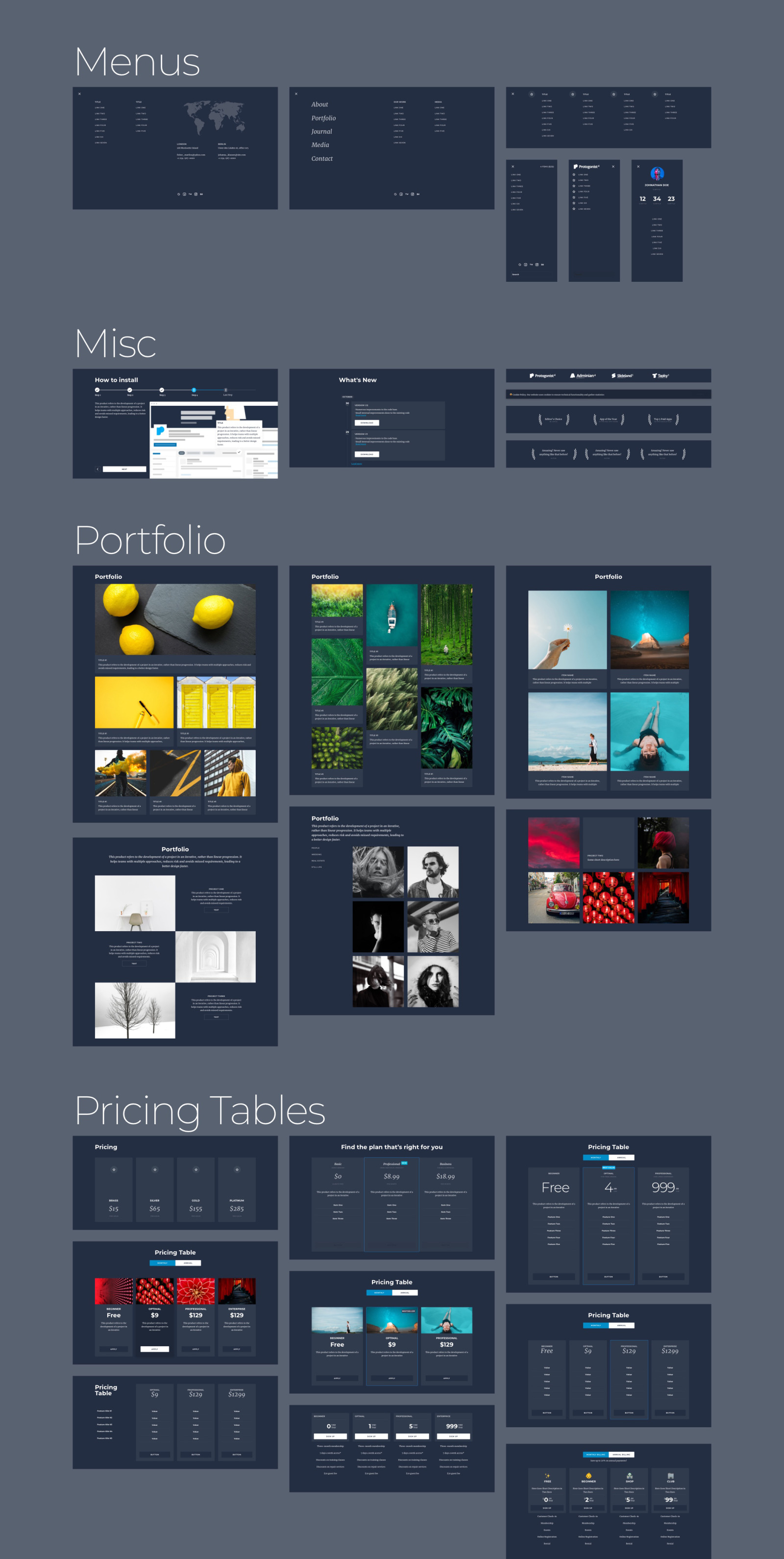 Protogonist 4 | Ultimate UI Kit for Landing Pages