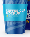 Matte Stand-Up Bag with Coffee Cup Mockup