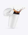 Matte Coffee Cup w/ Splash Mockup