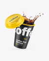 Matte Coffee Cup w/ Splash Mockup