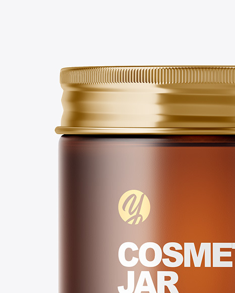 Frosted Amber Cosmetic Jar Mockup