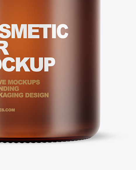 Frosted Amber Cosmetic Jar Mockup