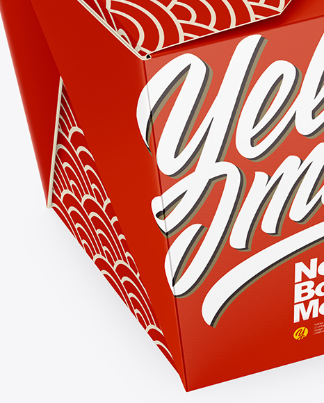 Matte Paper Noodles Box Mockup - High Angle Shot